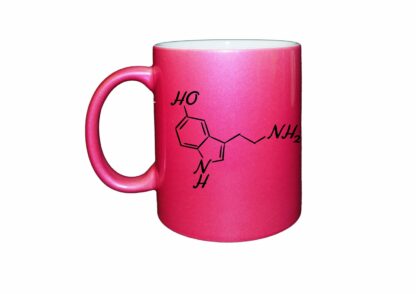 Kubek prosty 330 ml, różowy brokatowy, serotonina