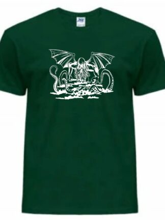 Koszulka męska t-shirt, cthulhu, ciemnozielona